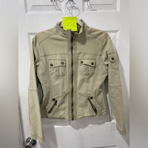 Sashimi women’s jacket size s, good condition, khaki.with zipper details.